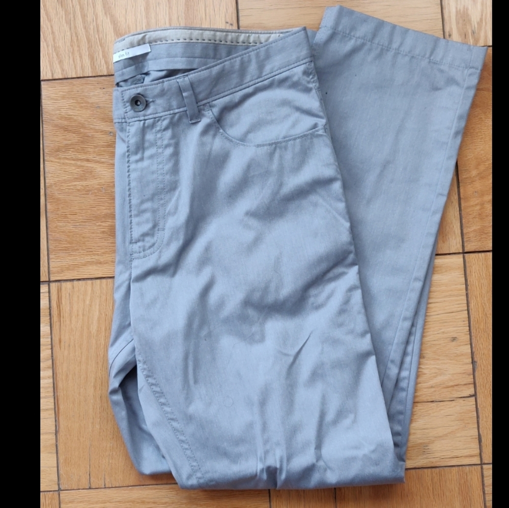 Calvin Klein Slim Fit Gray Corduroy Dress Pants